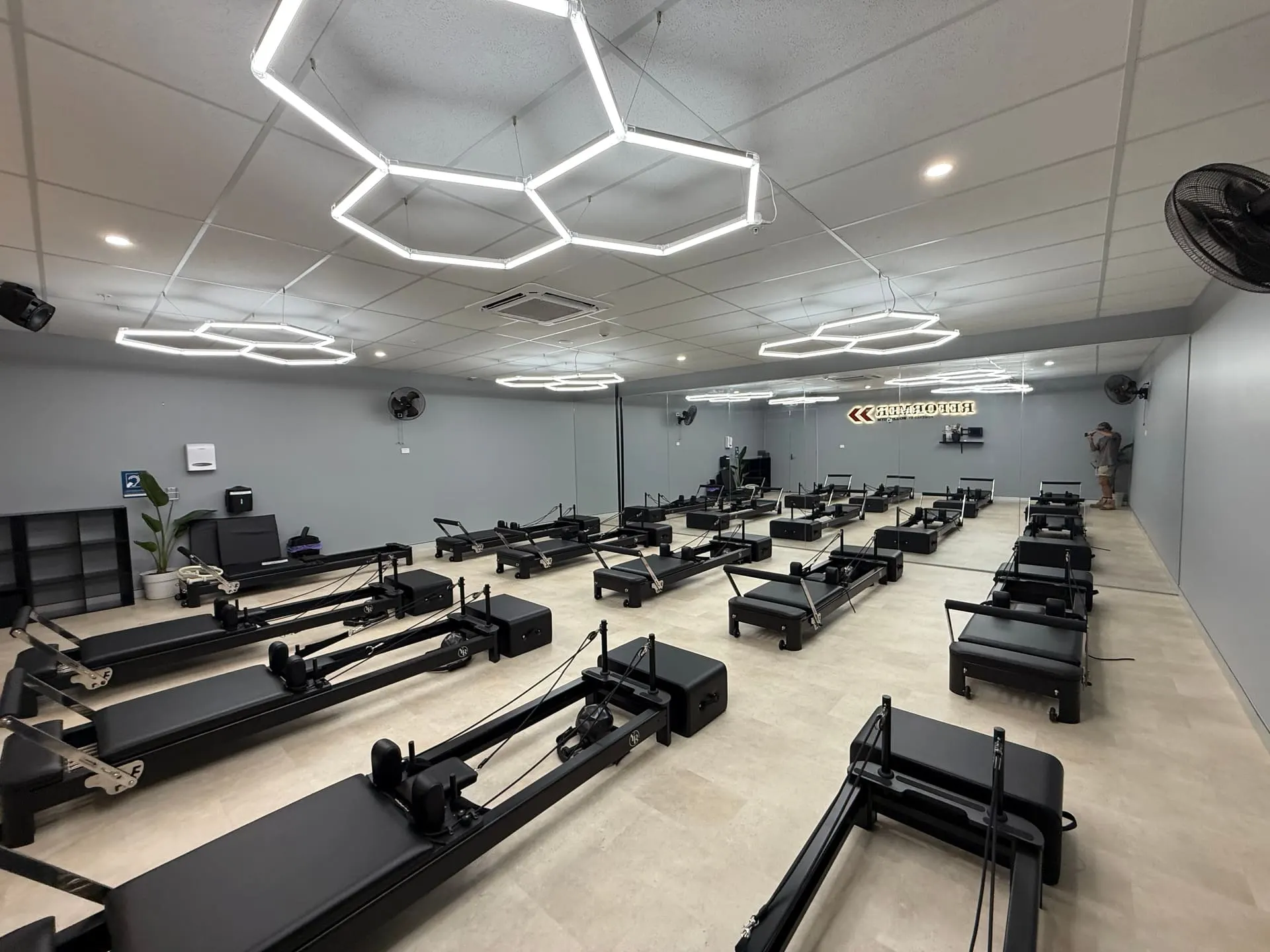 Reformer studio fit-out at World Gym Coffs Harbour by Akers Construction