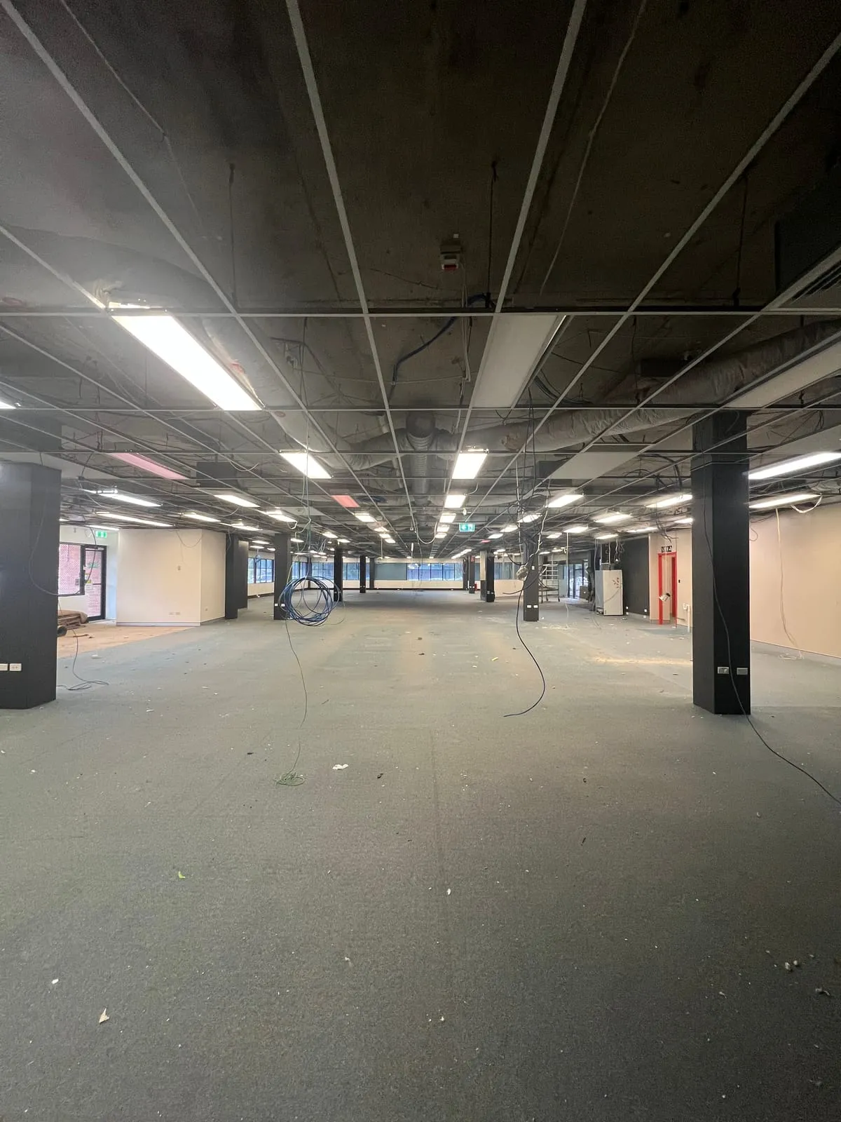 Rigby House office floor stripped back to structure before the refurbishment